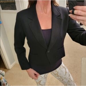 Pendleton Black Wool Blazer Size 12 Petite